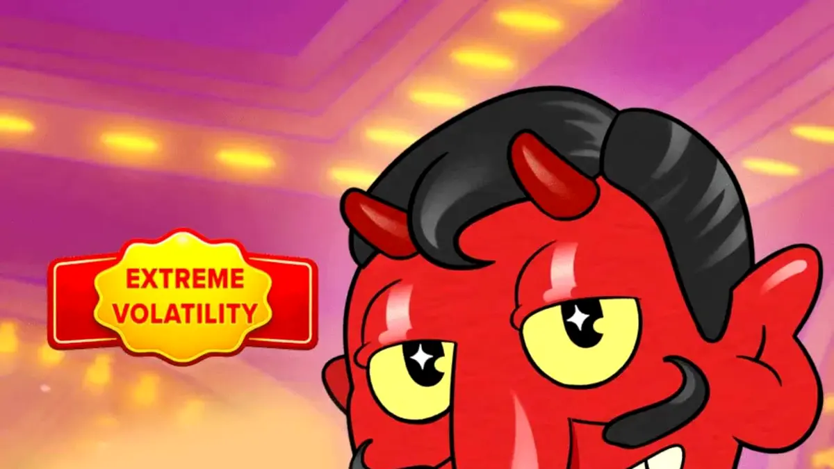 Vinnie Volt: Devil Wilds slot game interface featuring the cartoon devil host